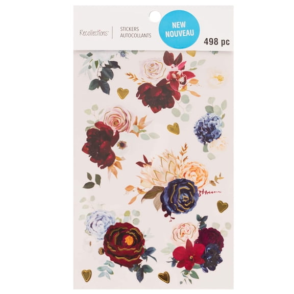 Recollections Midnight Floral Stickers, 12 Pack