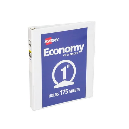 Economy View Binder with 1 Inch Round Ring, White, 1 Binder (5760), Provides a simple and lightweight means of organizing your papers By Avery From (Best Way To Organize Your Binder)