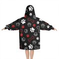 thumbnail image 2 of Paw Prints and Bones Blanket Hoodies for Kids 6-13YR Oversize Wearable Blanket Hoodies for Boys Girls Teens, 2 of 7