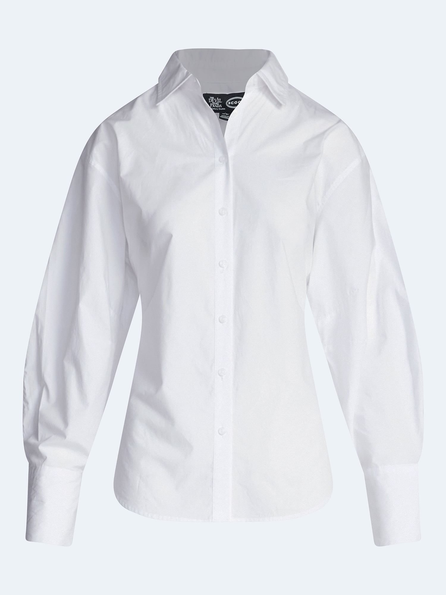 Devil Wears Prada Scoop Collection Women's and Women's Plus Lace Up Cotton Shirt, Sizes XS-4X