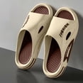 thumbnail image 3 of Unisex Two-Tone Fashion Letter Print EVA Thick Platform Slide Sandals Non Slip Shower Slippers,43, 3 of 3