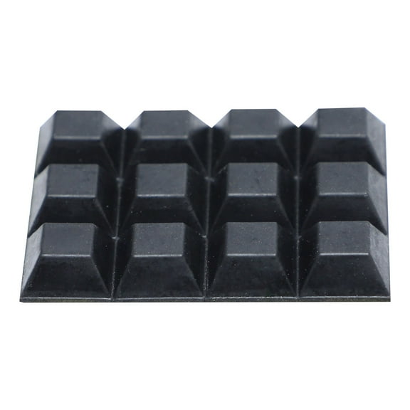 Unique Bargains 12Pcs Antislip Rubber Square 12mm x 12mm Adhesive Chair Foot Cover Table Furniture Leg Protector Black