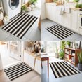 thumbnail image 5 of Black Cream Stripes Washable Small Entryway Area Rugs 2'x3', Minimalist Black Slant Line Washable Throw Rug Non-Slip Sturdy Edge Binding Carpet for Front Door Floor Room Entry, 5 of 9