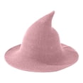 thumbnail image 2 of SAWOBUUN Cotton Yarn Witch Hat for Kids & Adults Soft Knitted Pointed Wizard Hat Foldable Halloween Accessory, 2 of 7