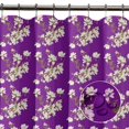 thumbnail image 2 of S4Sassy Purple Bird & Magnolia Floral Water Repellent Bath Shower Curtain With Roller Rings Hook-60 x 70 Inch, 2 of 6