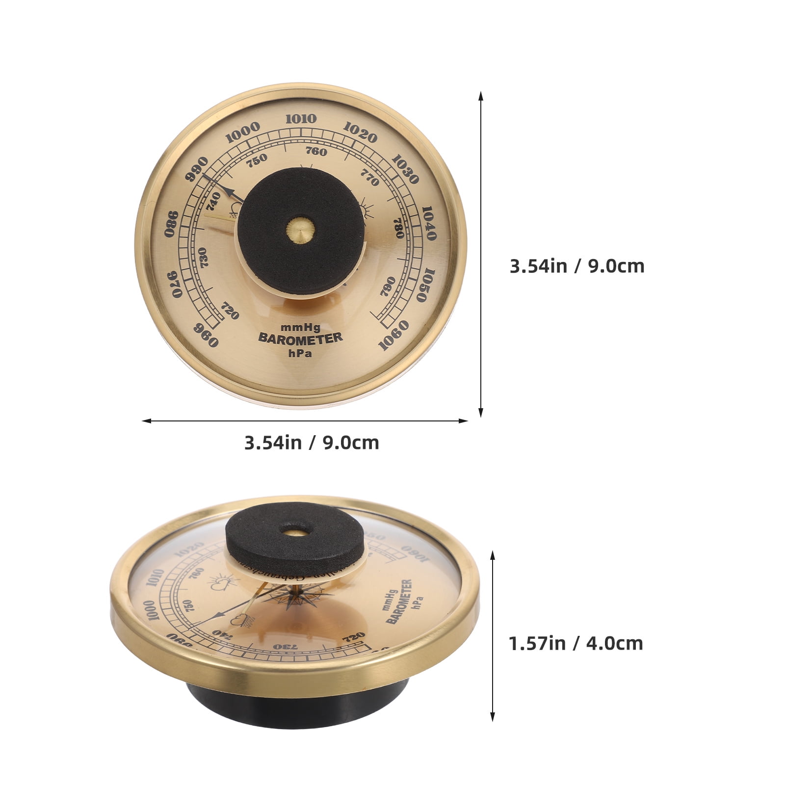 BESTYASH Multi-Function Weather Station with Golden Dial Barometer, Indoor Thermometer, and Humidity Sensor for Home Use
