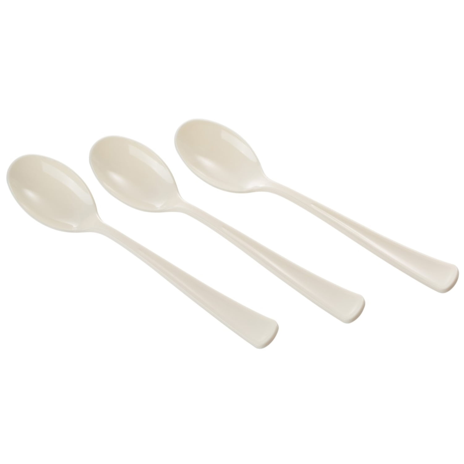 125 Solid Durable Heavy Duty Cutlery Looks Like Silver Plastic Silverware Disposable Silver Elegant Petite Mini Tasting Appetizer Spoons Dessert Spoon