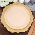 thumbnail image 6 of Balsa Circle 10 Nude Round 9" Disposable Plastic Dinner Plates Gold Scalloped Trim Party Events Tableware Decorations, 6 of 8