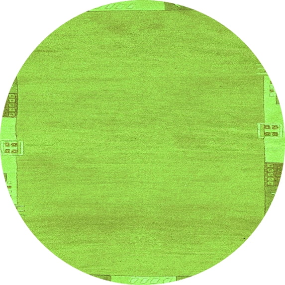 Ahgly Company Indoor Round Abstract Green Modern Area Rugs, 5' Round