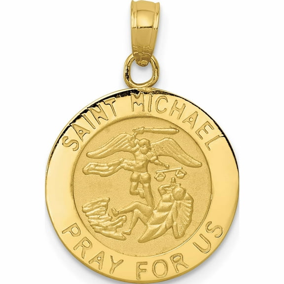 10K Yellow Gold Saint Michael Medal Pendant Made In Peru -Jewelry By Sweet Pea
