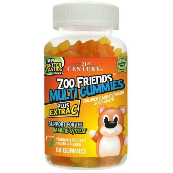 21st Century Zoo Friends Multi Gummies Plus Extra C 60 ea - (Pack of 1)