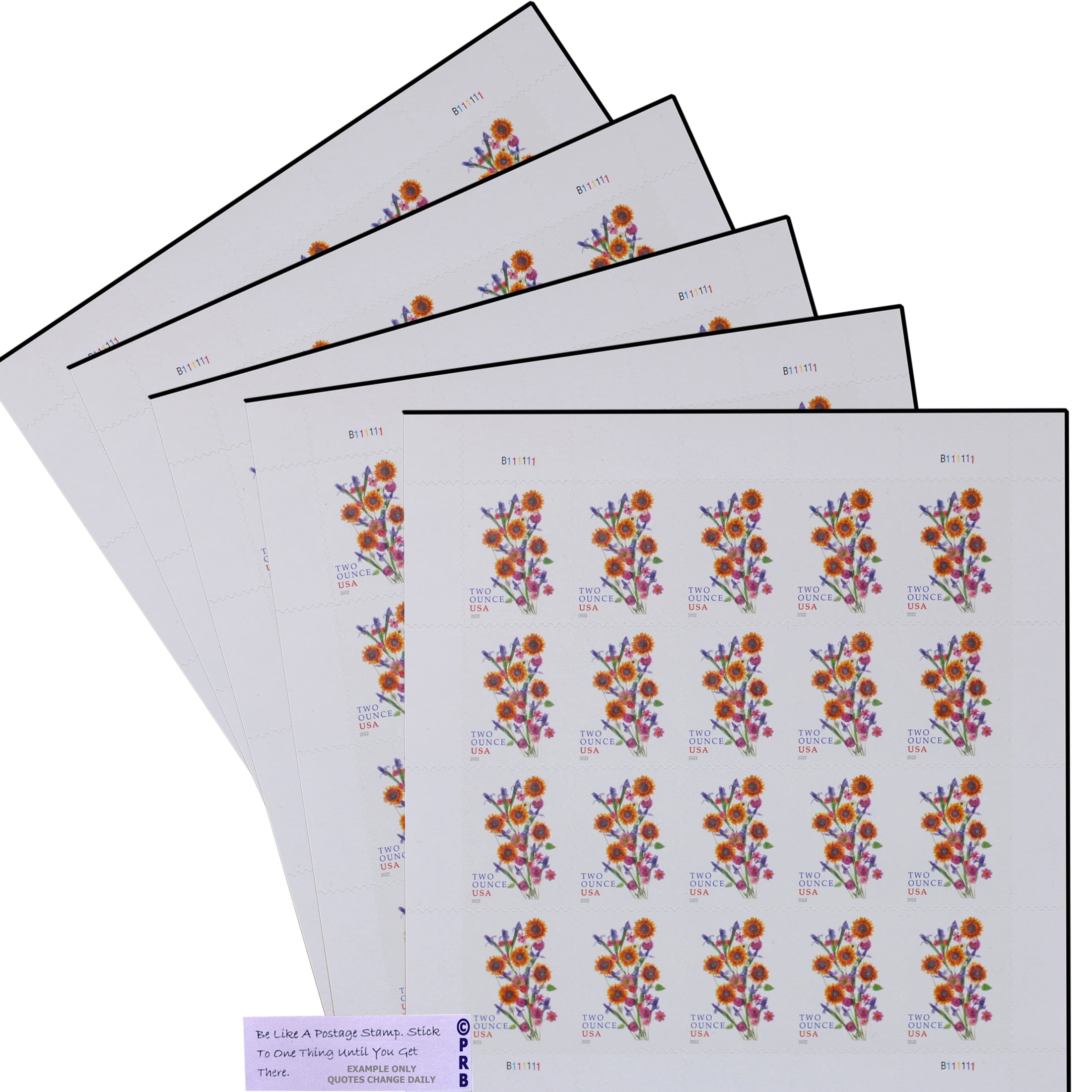 SunFlower Bouquet USPS 2 Ounce Forever Postage Stamp 5 Sheets of 20 US
