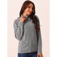 thumbnail image 2 of DARING DIVA Turtleneck Sweater Long Sleeve Knitted Pullover Basic L Grey, 2 of 5