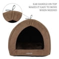 thumbnail image 5 of SUSSEXHOME Pets 16.6 x 16.5 x 16.5 Inches Washable Pet Tent Bed - Cozy Covered Medium Cat Bed and Dog Igloo Bed - Dog Cave Bed and Cat House for Indoor Cats - BROWN, 5 of 8