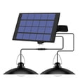 thumbnail image 1 of Solar Pendant Light Dual Head Outdoor Waterproof Solar Powered Shed Lights Rechargeable LED Ceiling Lamp, 1 of 8