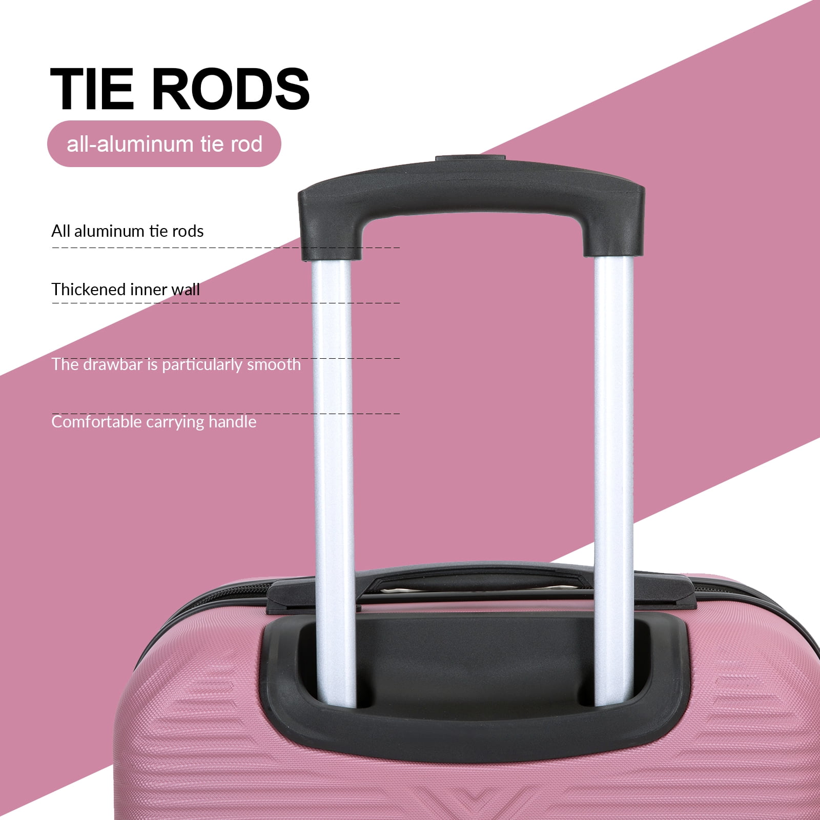 Tripcomp Luggage Sets 2 Piece Suitcase Set 14 20 Hardside Suitcase with Spinner Wheels Lightweight Carry On Luggage Pink