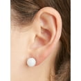 thumbnail image 4 of Forever Facets Women's Platinum over Sterling Silver Pink Jade Stud Earring, 4 of 5