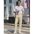 thumbnail image 6 of COOFANDY Men's Dress Pants Lightweight Stretch Dress Slacks Slim Fit Flat Front Suit Pants, 6 of 9