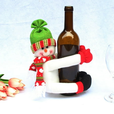 

KEUSN Christmas Home Decoration Christmas Snowman Bottle Set Large Bottle Holding Piece Bottle Decoration