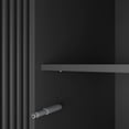 thumbnail image 5 of 72" Armoire Wardrobe Closet with Mirror,LED Wardrobe with 4 Doors & 2 Drawers,Wooden Wardrobe Storage Cabinet with Hanging Rod,Adjustable Shelves for Bedroom,Black, 5 of 8