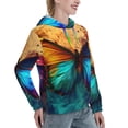 thumbnail image 6 of Honeii Vibrant Rainbow Butterfly A Pattern Womens Oversized Hoodies Long Sleeve Sweatshirts Pullover Fall Outfits with Pocket-Medium, 6 of 7