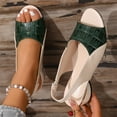 thumbnail image 6 of Womens Slingback Chunky Block Heels Sandals Pointed Toe Mid-Heel Shoes Green 6, 6 of 7