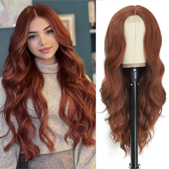 Zhuge Wavy Wig No Bangs Middle Parted Cosplay Hair for Daily Party,28in,A19