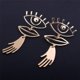 thumbnail image 4 of GoldOjos Divertidos, Labios, Costuras, Pendientes Huecos, Diseño, Pendientes De Aleación Divertidos De Oro -, 4 of 4