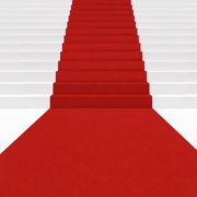 Non-Slip Red Carpet Runner, 101m (33ft) High-Density Polyester, Ideal for Hallways, Weddings, Prom, and Special Occasions