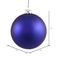 thumbnail image 2 of Vickerman 2.75" Christmas Ornament Ball, Cobalt Blue Matte Finish, Shatterproof Plastic, UV Resistant, Holiday Christmas Tree Decoration, 12 Pack, 2 of 5