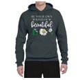 thumbnail image 2 of Wild Bobby, Be Your Own Kind of Beautiful Inspirational, Pop Culture, Unisex Graphic Hoodie Sweatshirt, Charcoal, X-Large, 2 of 3