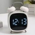 thumbnail image 5 of Vintaged Digital Alarm Clock Twin Bells Loud Alarm Desk Clocks with Adjustment Light Dimmable Display, 5 of 9