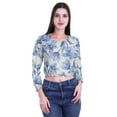 thumbnail image 1 of Moomaya Crop Top Long Sleeve For Women Printed Casual Summer T Shirt Crop Top, 1 of 5