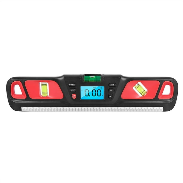 de Burbuja, Inclinómetro, Regla Horizontal, Pantalla LED Electrónica, Transportador, Medidor de Magnético B