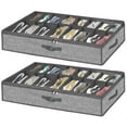 thumbnail image 5 of Homyfort Shoe Organizer Under Bed , 2 Pack Underbed Shoe Storage Containers Box Holder for Closet, Clear Window Underbed Shoe Rack for Men Women Kids Baby Shoes（28 pairs light gray）, 5 of 9
