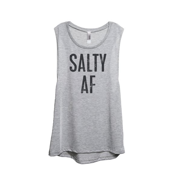 Thread Tank Salty AF Women's Sleeveless Muscle Tank Top Sport Grey Small