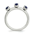thumbnail image 2 of White Sterling Silver Ring Band Stackable Sapphire, Lab Created Oval Blue, 2 of 4