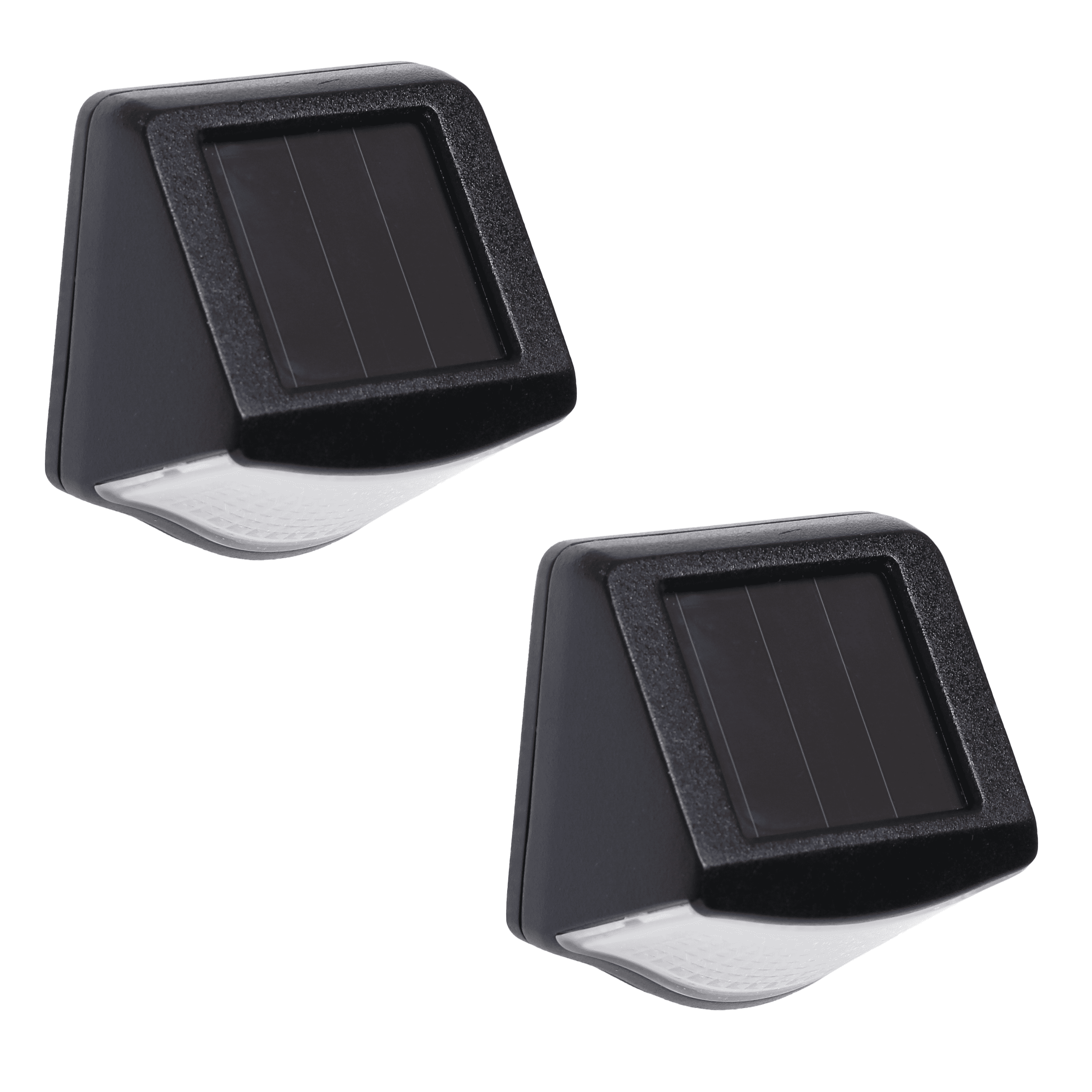 Mainstays 2-Count Solar Powered Black Wall Mountable LED Step Light, 3 Lumens for Patios, Decks, Outdoor Areas