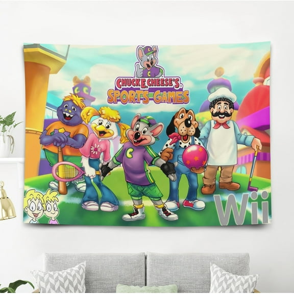 Tapestry for Chuck E Cheese Bedroom Dorm wall hanging Funny Poster Backgrounds Banner Party Wall Art Decorations Kids Girls Teens Gifts Cute 40×60 inch