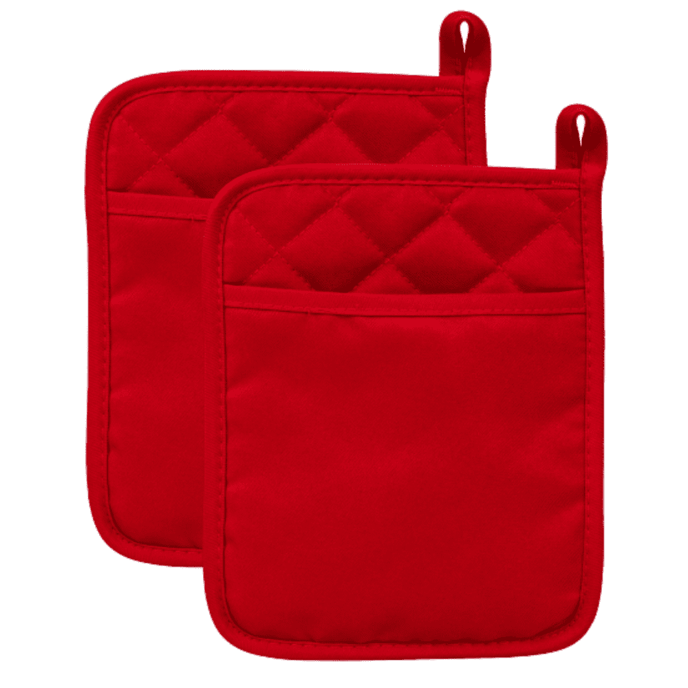 Oven Mitts Pot Holders Red Polyester/Rubber Oven Mitts, 9x7 in. 4