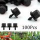 thumbnail image 1 of 100 Uds 8 boquillas gotero de riego 1/4 pulgadas 360 grados aspersor de goteo de jardín ajustable negro, 1 of 6