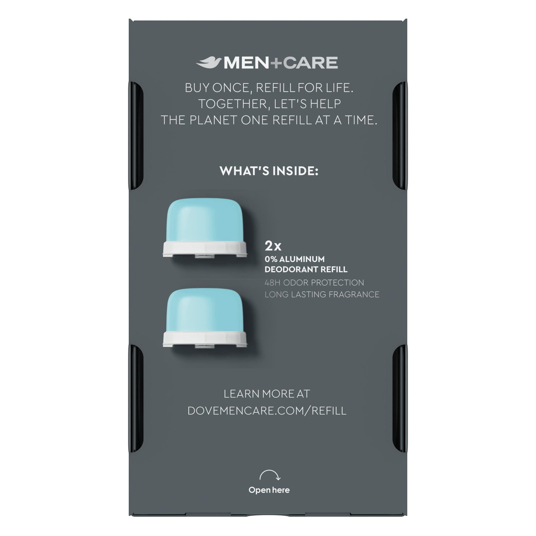 Dove Men+Care 0% Aluminum Men's Deodorant Stick Refill All Skin Twin Pack Clean Touch, 1.13 oz