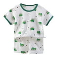 thumbnail image 2 of Leey-World Clothes for Baby Girl Children's Summer Cotton Printed T Shirt Top and Shorts 4-Piece Set(Green 1PCS & Light Green 1PCS,18-24 Months), 2 of 6