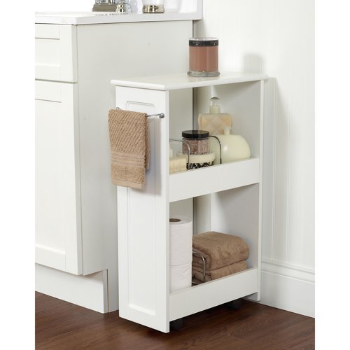 Zenith Products 2Shelf Rolling Bath Cart, White