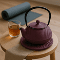 thumbnail image 4 of Creative Home Cast Iron 3.75" Round Coaster/Trivet, Purple, 4 of 10
