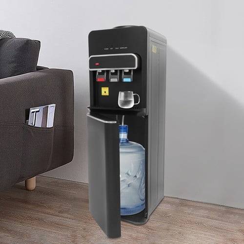 DUYIWAA Bottom Loading Water Cooler, Standing Water Dispenser with 3 Temperature Settings - Hot, Cold & Room Water, Water Dispensers for Homes, Kitchens, Offices, Dorms (Black)