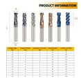 thumbnail image 3 of Carbide End Mill Milling Cutter Alloy Coating Tungsten Steel Cutting Tool Maching Endmill 1-20mm , High Precision, 3 of 5