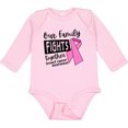 thumbnail image 3 of Inktastic Our Family Fights Together Breast Cancer Awareness Boys or Girls Long Sleeve Baby Bodysuit, 3 of 5