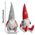 thumbnail image 2 of Christmas Gnome Plush Decor - 12inch Red & Gray Festive Dwarves with Snowflake Hats,Long White Beards,and Checkered Outfits,Perfect Holiday Accents, 2 of 6