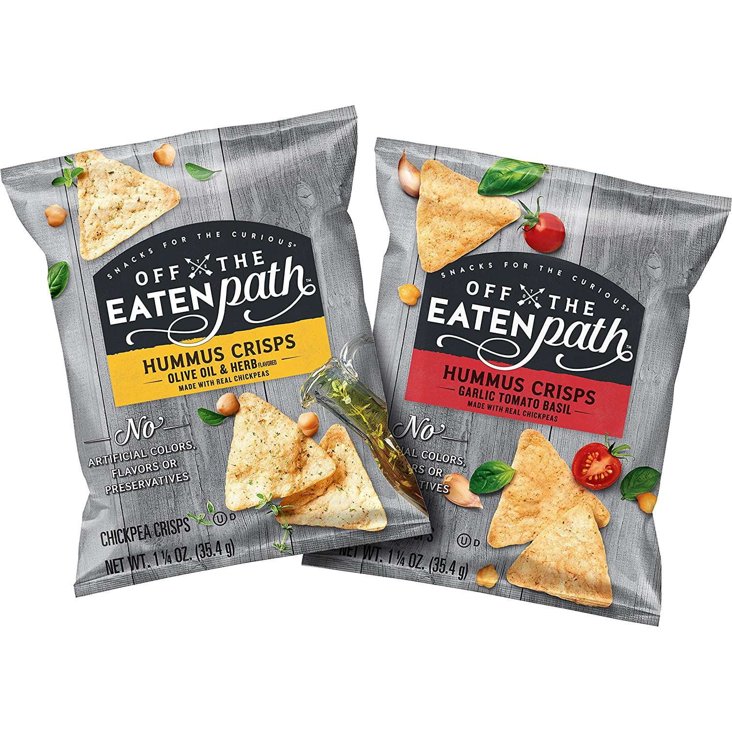 Off The Eaten Path Hummus Crisps Variety Pack, 16 Count